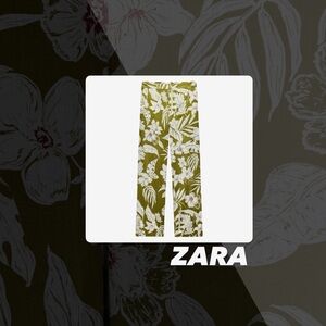 NWOT Zara Linen Blend Floral Pants